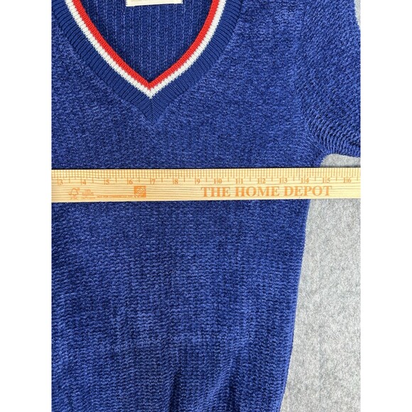 Vintage Jantzen Sweater Women Small Blue V-Neck Varsity - Picture 6 of 8